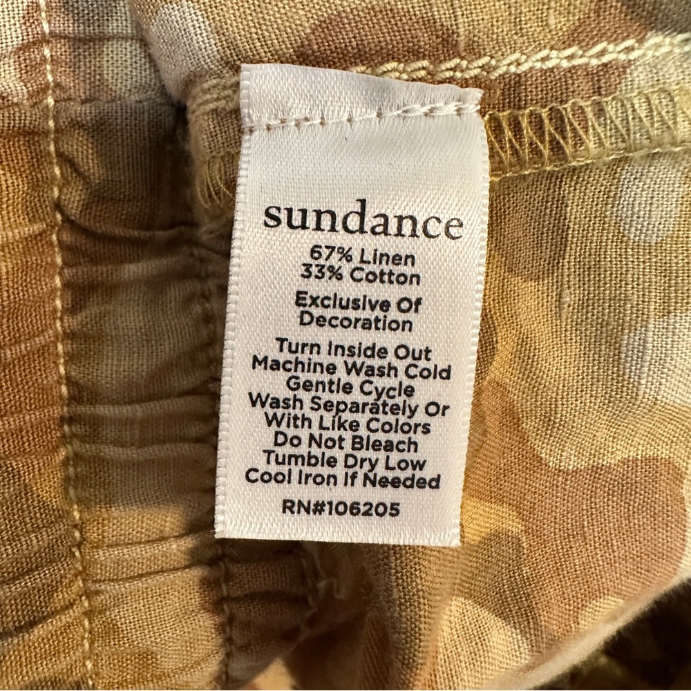 Sundance Gold Camouflage Constas Camo Jogger Linen Cotton Blend Women’s Small - Picture 6 of 6